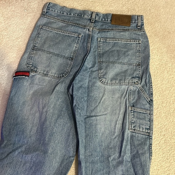 Vintage Tommy Hilfiger Mens 34x32 Baggy Wide Leg Denim Jeans Blue - Picture 7 of 9
